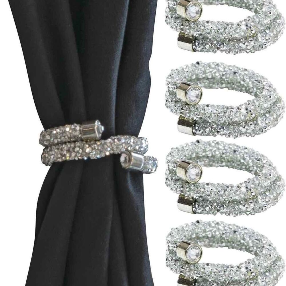 4 CT Luminous Metallic Swirl Napkin Ring, Sparkling on Flexible Wire